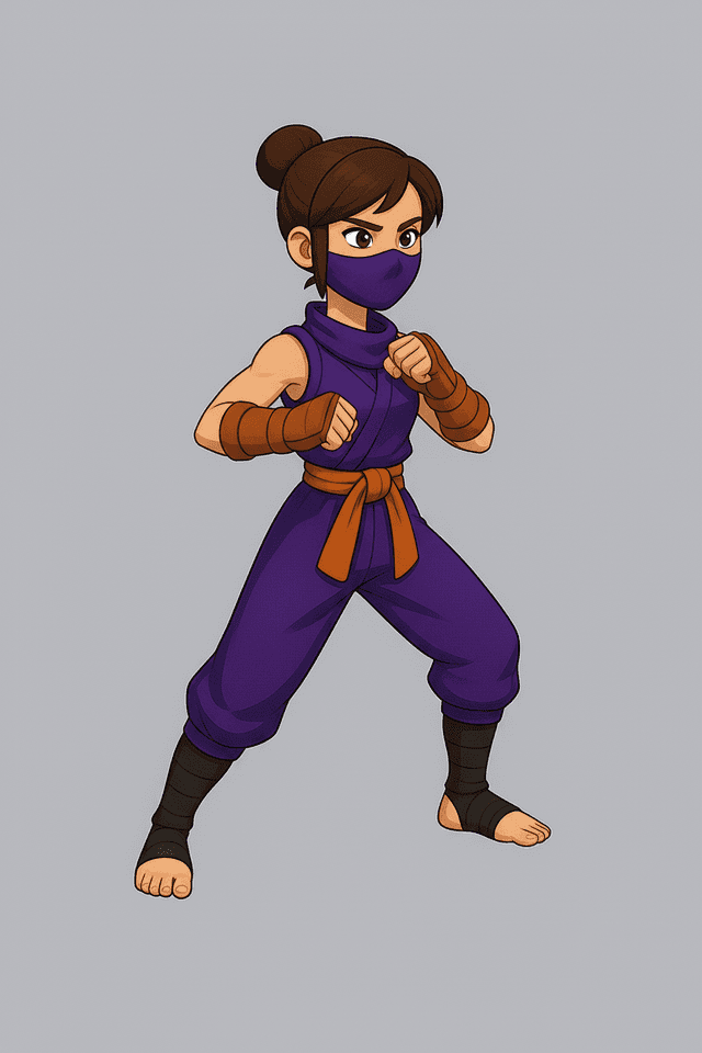 Ninja character ready to fight